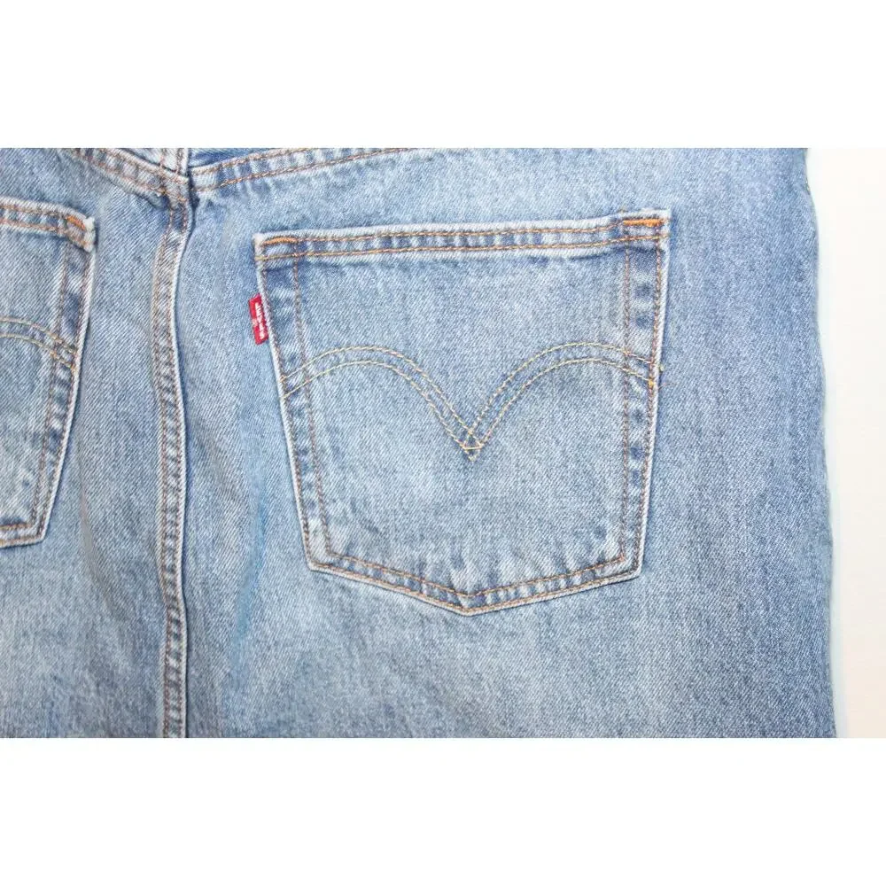Levi's Deconstructed Button Fly Denim Cut Off Jean Skirt Blue Women's 32 H11823 - Picture 9 of 16